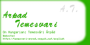 arpad temesvari business card