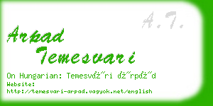arpad temesvari business card